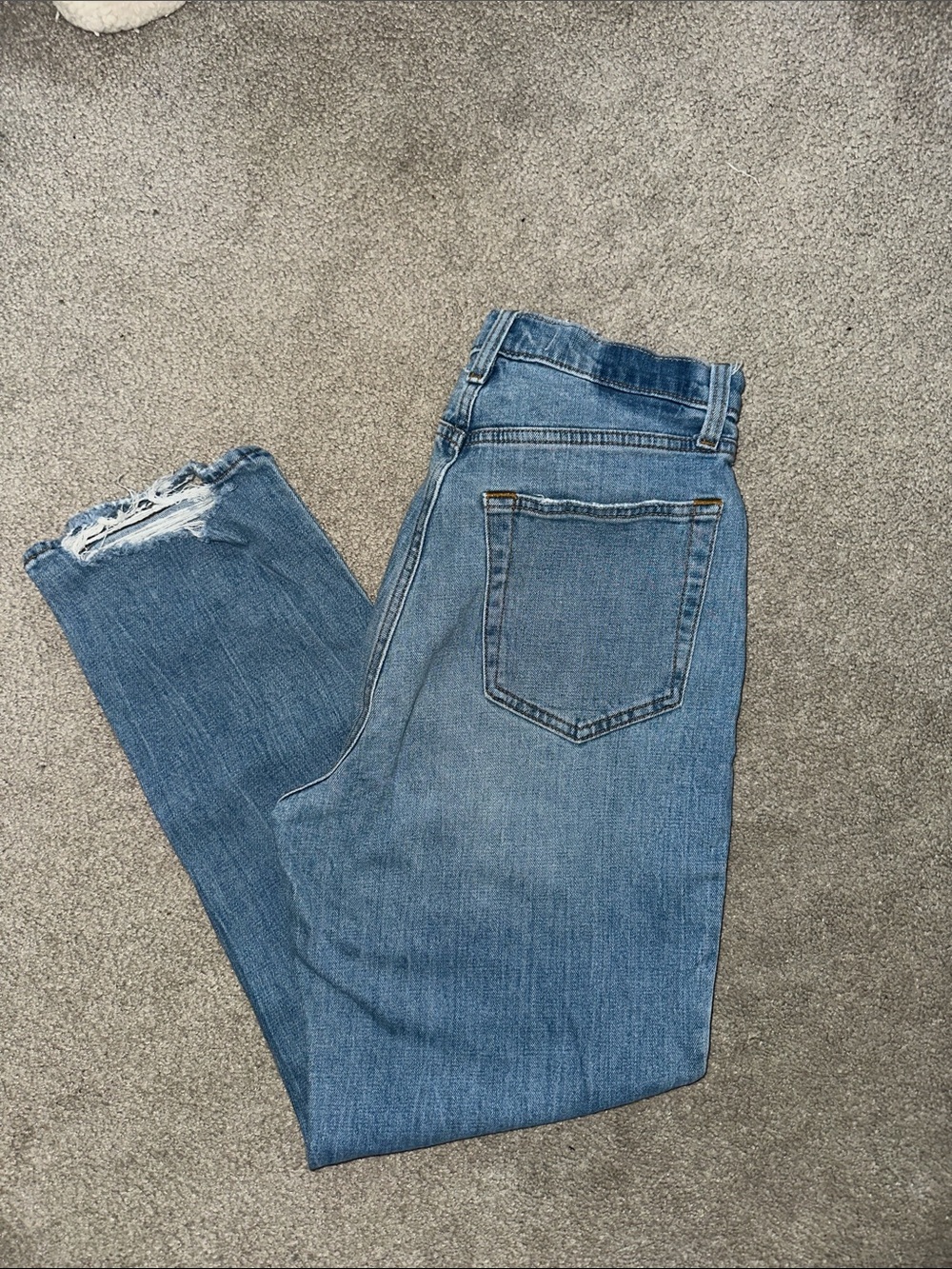 Curve Love Abercrombie & Fitch Light Blue High-Rise Ankle Straight Jeans